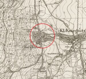 BĘDKOWICE, Messtischblatt z 1936 roku z zaznaczoną lokalizacją obiektu, oprac. Piotr Błoniewski