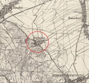 BRONÓW, Messtischblatt z 1936 roku z zaznaczoną lokalizacją obiektu, oprac. Piotr Błoniewsk