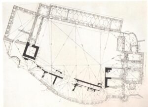 Plan zamku z odkrytymi przez B. Ebhardta