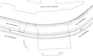 STRZELCE OPOLSKIE, pozostałości osady obronnej w Strzelcach Opolskich na miejscu obecnego pałacu, wcześniej zamku