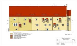 SŁUPICE, próba rekonstrukcji elewacji wschodniej SŁUPICE, próba rekonstrukcji elewacji północnej, oprac. P. Błoniewski, M. Szkudlarski, projekt studencki, 2008