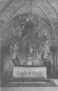 KAMIEŃ ŚLĄSKI, ołtarz w kaplicy zamkowej – stan z 1928 r. (OiB 1928 Nr 3 )