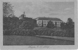 KRAPKOWICE, zamek od strony płd.-wsch. (pocztówka, 1921, zb. P. Siemko)