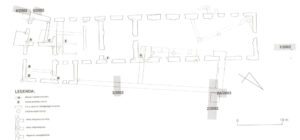 KAMIENIEC, plan wykopalisk przy "Mysiej Wieży" i wschodnim skrzydle zamku Kokorzów w 2002 roku (wg A. Tarasińskiego i P. Nocunia)