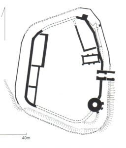 RACIBÓRZ, Plan zamku w średniowieczu na podstawie dokonanych odkryć