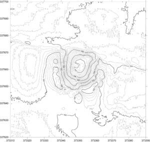 BRZEZIMIERZ, plan warstwicowy otoczenia stanowiska