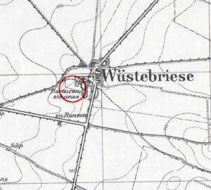 BRZEZIMIERZ, fragment mapy Meßtischblatt z lokalizacją obiektu