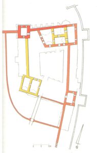BIELSKO-BIAŁA, próba rekonstrukcji planu zamku w I połowie XV wieku (wg M. Bicz-Suknarowskiej)