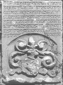 BORÓW POLSKI, tablica fundacyjna Jerzego Rechenberga z 1550 r. (za: Topczewska, Mykietów 2001, s. 22)