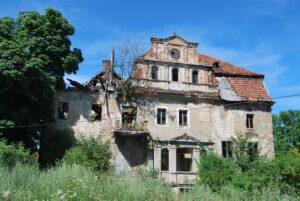 GOGOŁÓW, ruina dworu od strony frontowej (od płd.), 2013 (fot P. Błoniewski)