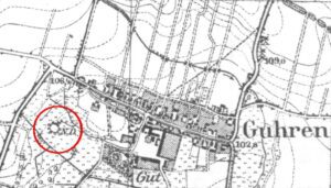 GÓRZYN, fragment mapy Meßtischblatt z lokalizacją obiektu