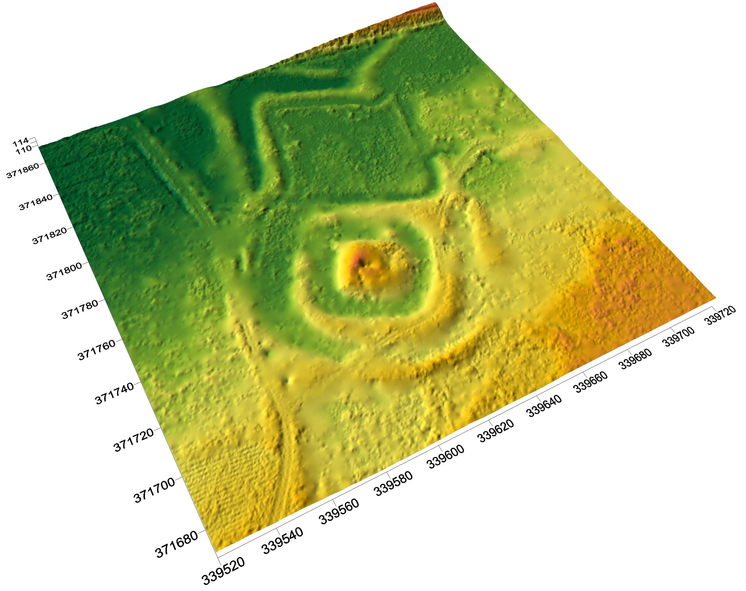 KADŁUB, cieniowany model reliefu stanowiska