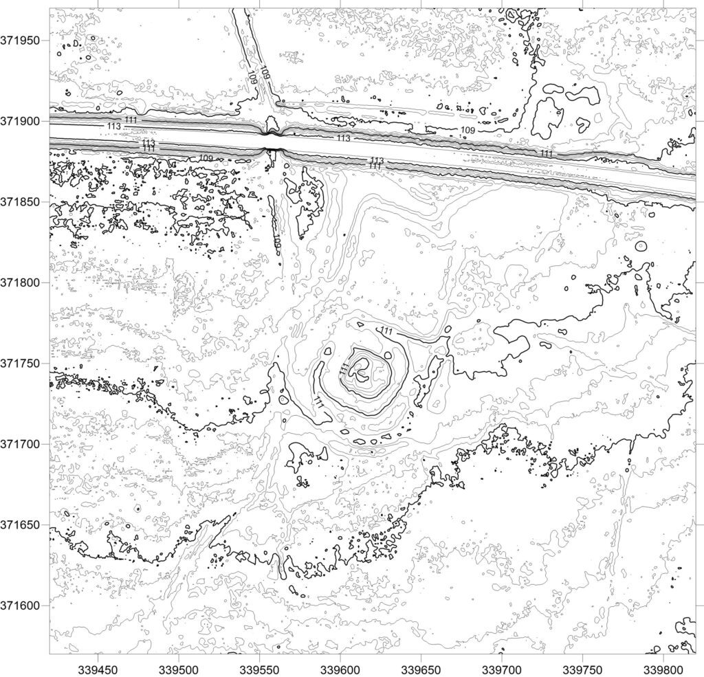 KADŁUB, plan warstwicowy