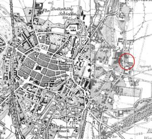 KLECZKÓW, fragment mapy Messtischblatt z lokalizacją obiektu