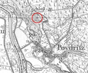 PODGÓRZYCE, fragment mapy Messtischblatt z lokalizacją obiektu