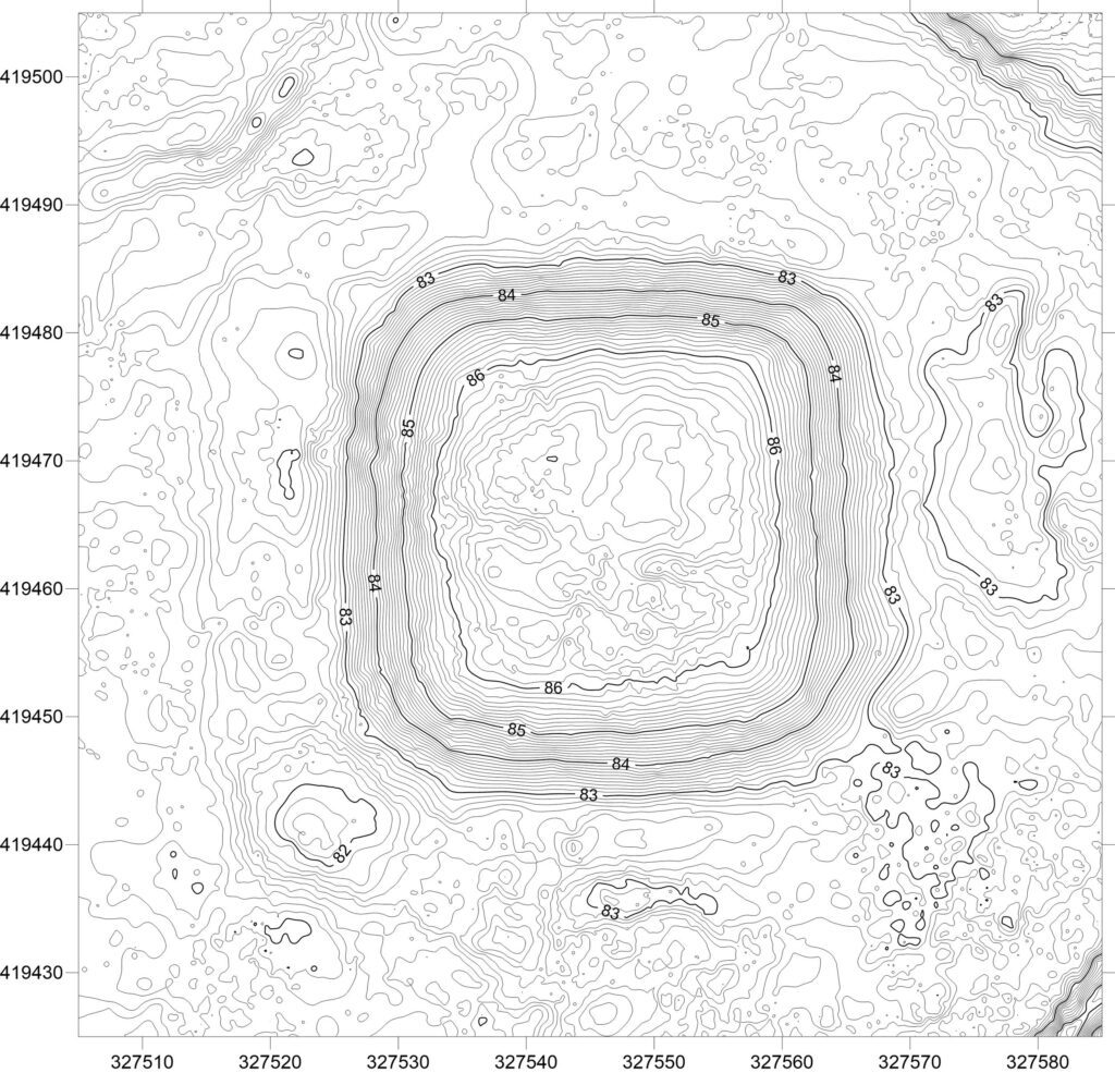 RYCZEŃ, plan warstwicowy stanowiska