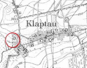 KŁOPOTÓW, fragment mapy Messtischblatt z lokalizacją obiektu