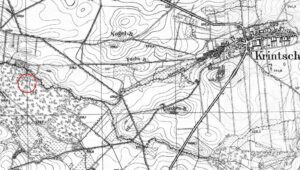 KRYNICZNO, fragment mapy Messtischblatt z lokalizacją obiektu