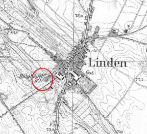 LIPINKI, fragment mapy Messtischblatt z lokalizacją obiektu