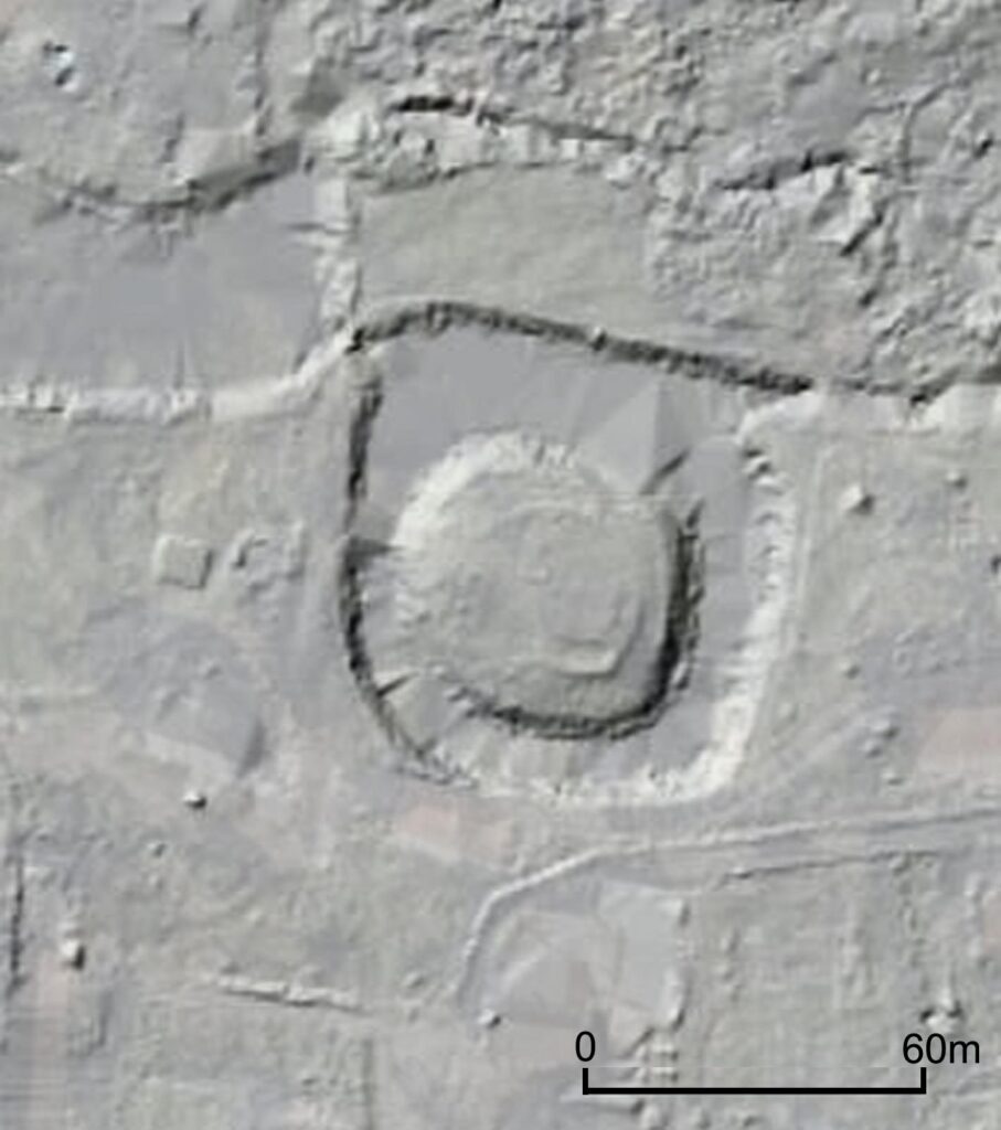 MROZÓW, numeryczny model terenu najbliższego otoczenia obiektu (za geoportal.gov.pl)