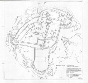 CHOJNIK, plan zamku, inwentaryzacja (za W.KONONOWICZ, A.ILOW, T.KONONOWICZ 1976, Raport IHASiT)