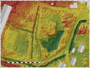 IMBRAMOWICE, plan założenia na numerycznym modelu terenu, oprac. Piotr Błoniewski,