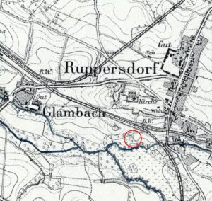 WYSZONOWICE, fragment mapy Messtischblatt z lokalizacją obiektu