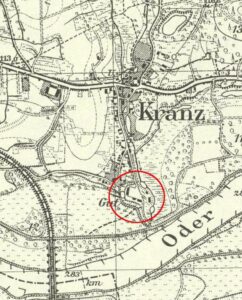 KRĘSKO, fragment mapy Messtischblatt z lokalizacją obiektu