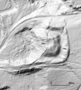 ŻAGAŃ, numeryczny model najbliższego otoczenia obiektu (za https://mapy.geoportal.gov.pl/)