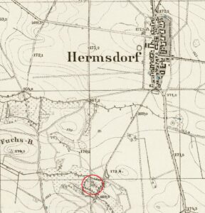 KOWALÓW, fragment mapy Messtischblatt z lokalizacją obiektu