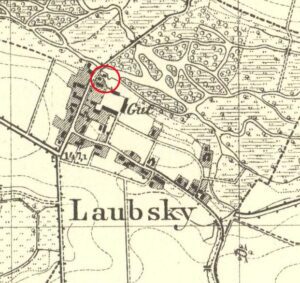 LUBSKA, fragment mapki Messtischblatt z lokalizacją obiektu