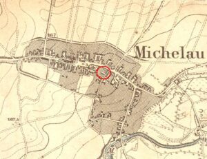 MICHAŁÓW, fragment mapy Messtischblatt z lokalizacją obiektu