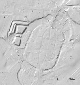 PRZEWÓZ, numeryczny model miasta i zamku (za: https://mapy.geoportal.gov.pl/)