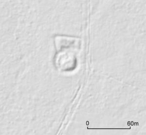 PRUSICE, numeryczny model najbliższego otoczenia obiektu (za: https://mapy.geoportal.gov.pl/)