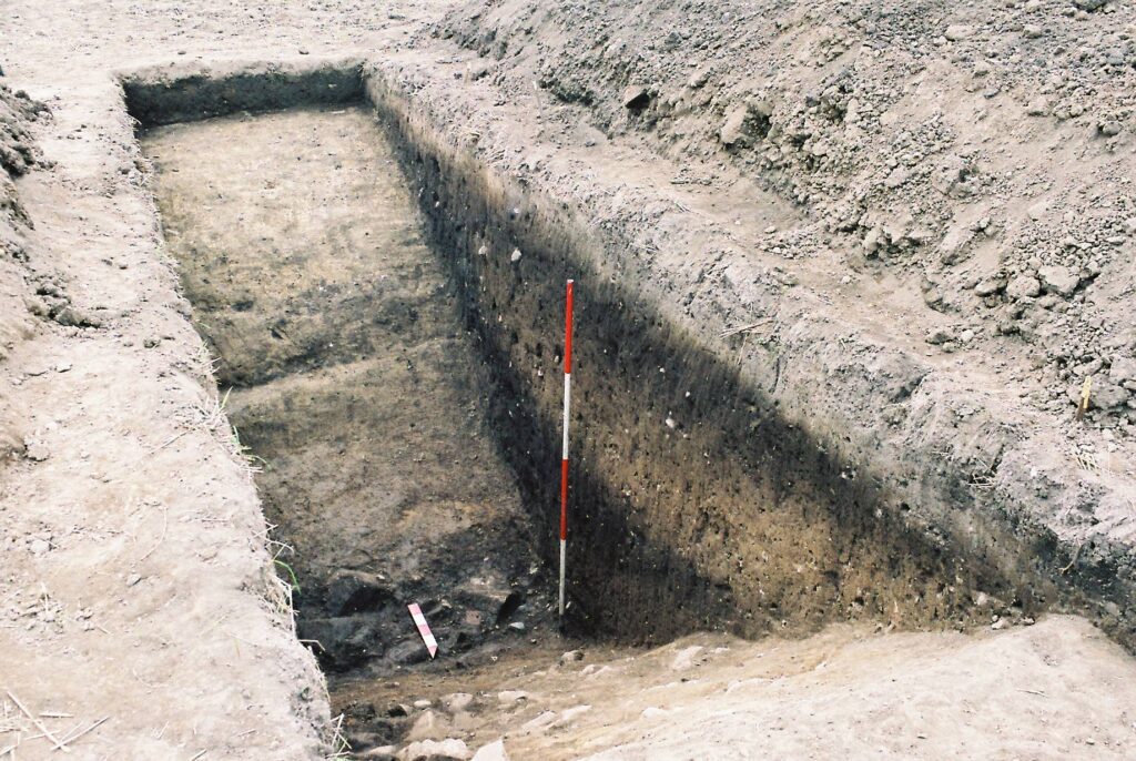 GRODZISZCZE, fosa grodu z okresu przedpiastowskiego (fot. A. Boguszewicz, Katalog Zamków i Dworów Obronnych Śląska [https://zamki.pwr.edu.pl/]. Licencja: CC BY-NC 4.0 [https://creativecommons.org/licenses/by-nc/4.0/])