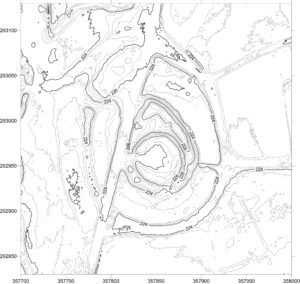 CHAŁUPKI, plan warstwicowy stanowisk