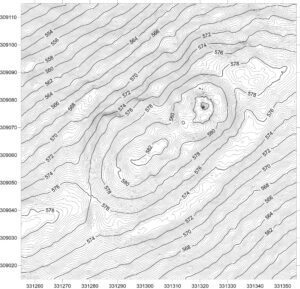 GRODZISZCZE (Zamkowa), plan warstwicowy
