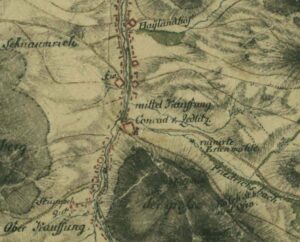 WOJCIESZÓW, pałac Stöckel, przedstawienie majątku Stöckel-Kauffung na mapie Reglera