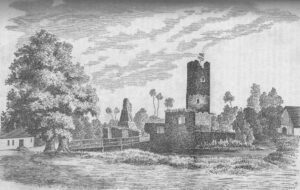 KŁACZYNA, ruina zamku w 2. poł. XIX w. (ze zbiorów P. Siemki)