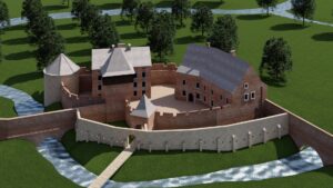 Próba rekonstrukcji zamku w schyłkowych latach istnienia.