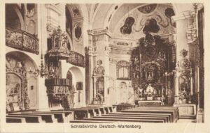 OTYŃ, widok wnętrza kaplicy w początku XX wieku (ze zbiorów Muzeum Miejskiego w Nowej Soli)