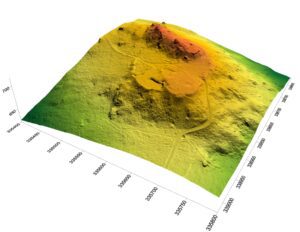Ślęża-szczyt, cieniowany model reliefu stanowiska
