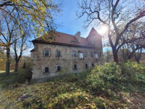 CZARNE, dwór, widok od strony pn.-zach., 2024 r. (fot. A. Walkowska)