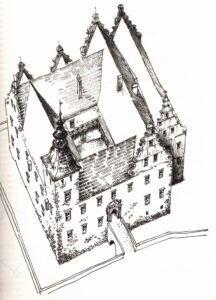 CZARNE, dwór, rekonstrukcja III fazy przekształceń budowlanych z książki Adama Wagnera Murowane budowle obronne w Polsce X-XVII w. Warszawa 2019, s. 273