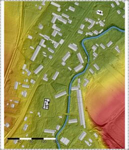 WILKÓW WIELKI – położenie dworu na numerycznym modelu terenu (opr. P. Błoniewski)