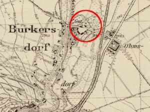 BURKATÓW i OMIECINY na niem. mapie topograficznej (Messtischblatt) z 1939 r.