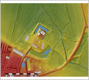 PIELASZKOWICE, zespół zamkowy wg numerycznego modelu terenu (opr. P. Błoniewski)