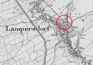 GRODZISZCZE, lokalizacja wieży w miejscowości na mapie Messtischblatt nr 5365 z 1896 r.