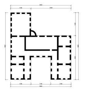 GRODZISZCZE, schematyczny plan przyziemia dworu (oprac. U. Kuszkowska, A. Kozłowska)