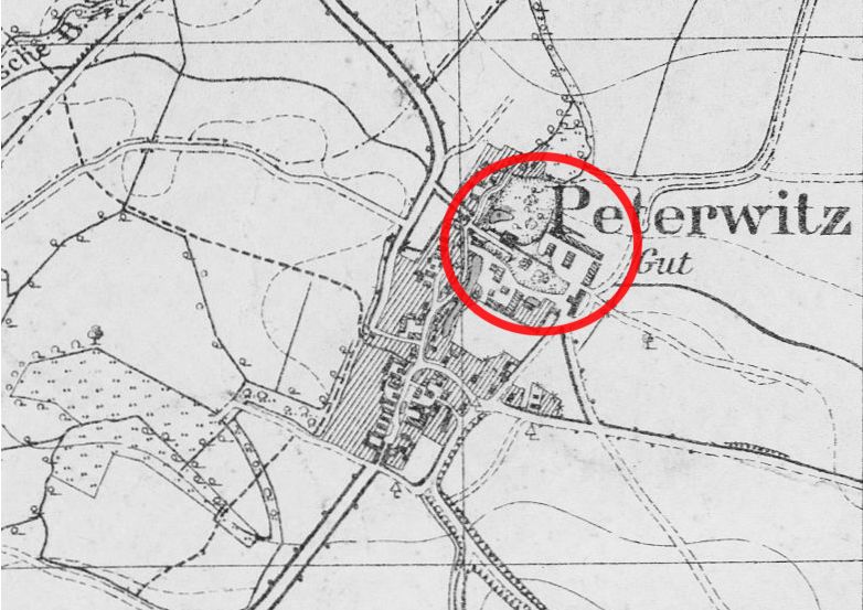 PIOTROWICE NYSKIE, na mapie Messtischblatt nr 5568 z 1933 r.